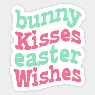 Bunny kisses Easter wishes Sticker